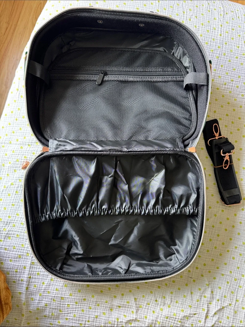 Young Living Green Case with Rose Gold Oval Emblem
